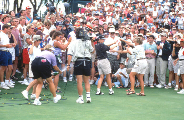 Annika Sorenstam, 1995 U.S. Women's Open celebration